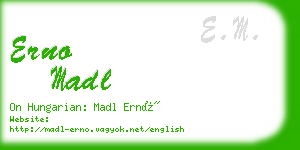 erno madl business card